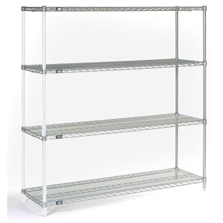 Nexel Chrome Wire Shelving Add-On - 48W x 12D x 54H A12485C